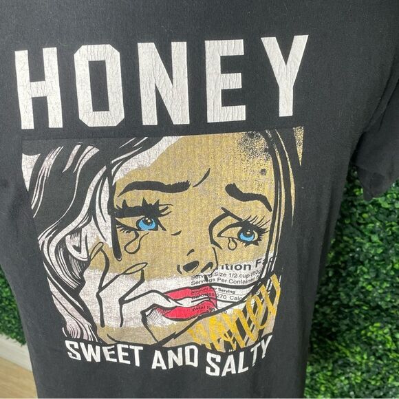 Honey Sweet And Salty Black Graphic T-shirt Sz M - Picture 2 of 3